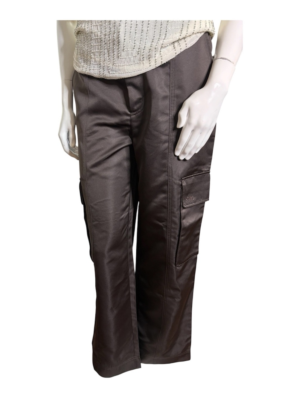 DKNY Wide-Leg Cargo Pants in Espresso
